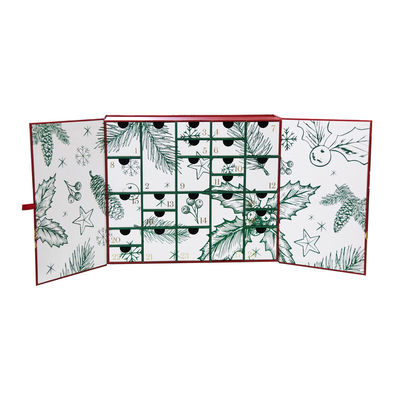 Kosmetische Geschenkboxen mit 24 roter magnetischer Schließung Advent Calendar der Fächer
