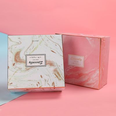 Kundenspezifisches Logo-Marmordruck-Geburtstags-Geschenkbox mit handgemachten starren Kästen der Papiertüte