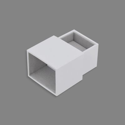 Ring Verpackung Weiße Schmuckschatulle mit Schubladen Grau / Schwarz Samtfutter