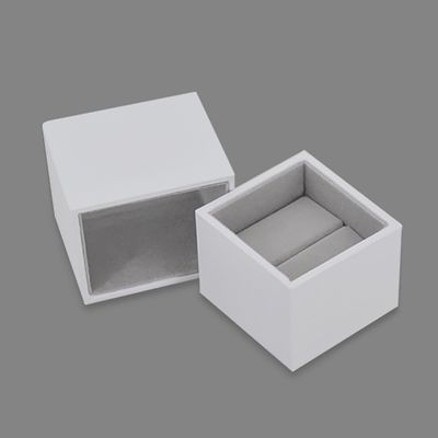 Ring Verpackung Weiße Schmuckschatulle mit Schubladen Grau / Schwarz Samtfutter