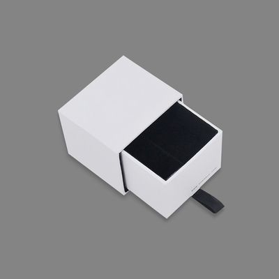 Ring Verpackung Weiße Schmuckschatulle mit Schubladen Grau / Schwarz Samtfutter