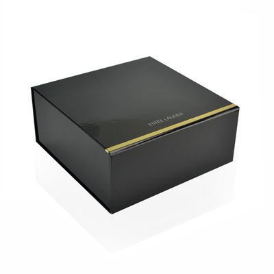 CMYK-Farbhandgemachte zusammenklappbare magnetische Geschenkboxen glatte schwarze 20.5*20.5*9cm