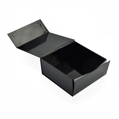 CMYK-Farbhandgemachte zusammenklappbare magnetische Geschenkboxen glatte schwarze 20.5*20.5*9cm