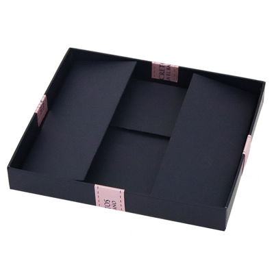 Marine-Blau-zusammenklappbare steife Papiergeschenkbox 24*20*10cm mit Band-Dekor