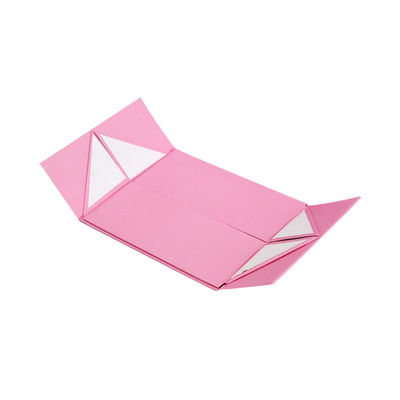 Geschenkbox ISO9001 Matte Lamination Pink Flat Packed mit Bogen-Verzierung 20*18*7.7cm