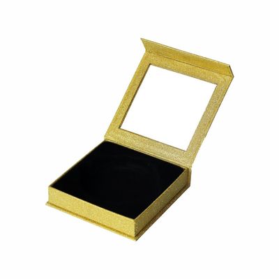 10*10*3.5cm transparentes Fenster-steife Papiergeschenkbox mit HAUSTIER Tray Shiny Gold