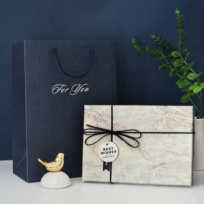 Marmorn 6 Stücke ISO9001 Korn-steife Papiergeschenkbox für Handy