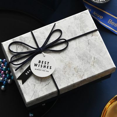 Marmorn 6 Stücke ISO9001 Korn-steife Papiergeschenkbox für Handy