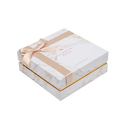 21*21*9cm Marmorbeschaffenheits-steife Papiergeschenkbox, heben Deckel-Kasten für Hochzeits-Bevorzugung weg