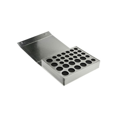 Kundengebundene silberne magnetische kosmetische Geschenkboxen, Lidschatten-Papierkasten für Lippenstift erröten
