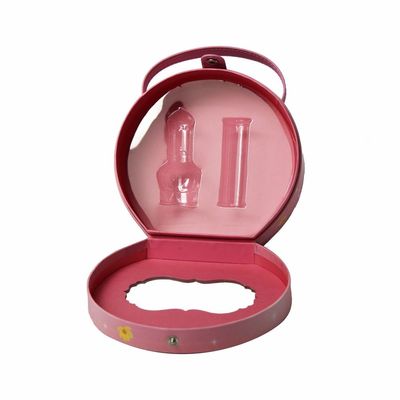 Rosa Schnellschließungs-Geburtstags-Geschenk-Make-upkasten-Runde mit PU-Griff