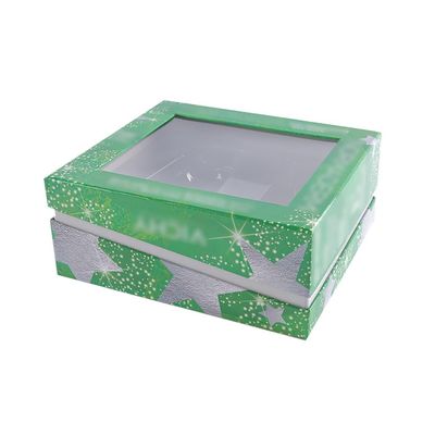 Kosmetische Geschenkbox-klares Fenster des Grün-ISO9001 mit der Hypothenuse-Lippe