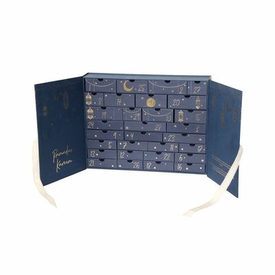 30 Fach-Marine-Blau-Überraschungs-Geschenkbox, Schönheit Advent Calendar With Ribbon