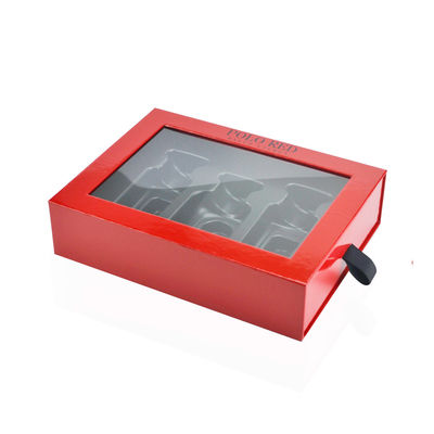 20*15*5cm rote Parfüm-Geschenkboxen schwarzer stempelnder Logo With Black Ribbon