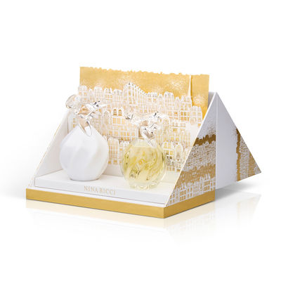 Weiße winklige Parfüm-Geschenkboxen, Pappe lagerten Kasten-Goldstempelndrucken schwenkbar