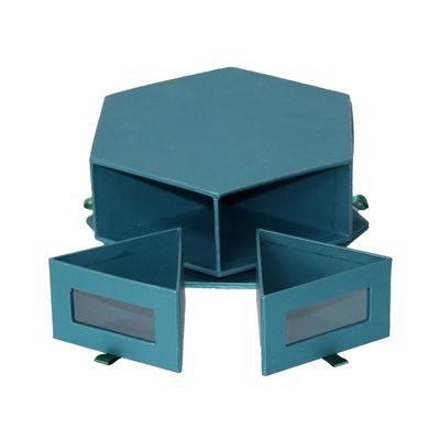 20*17.5*7.7cm Hexagon-Pralinenschachtel, drehende Geschenkbox-Fach-Art für Süßigkeiten