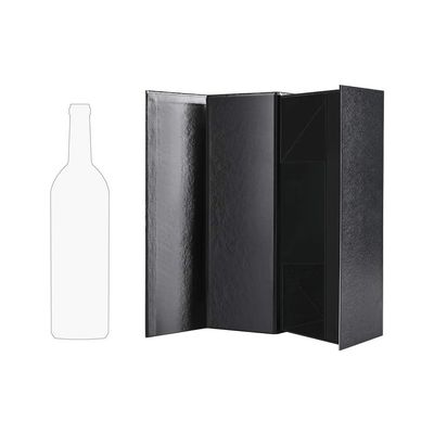 Faltbare prägeartige verpackende Wein-Geschenkbox, Alkohol-Flaschen-Geschenkbox-Pappglattes Schwarzes