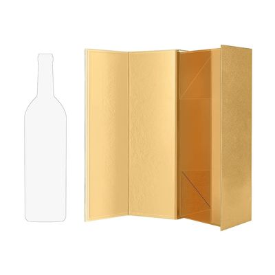 Faltbares starkes Pappwein-Geschenk-Verpackenkasten-glänzendes Gold mit der Prägung