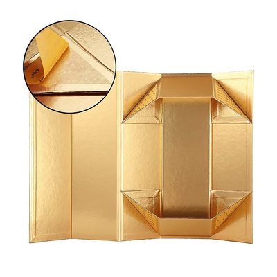 Faltbares starkes Pappwein-Geschenk-Verpackenkasten-glänzendes Gold mit der Prägung