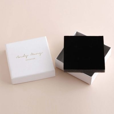 Vielseitige weiße kundenspezifische Schmuck-Geschenkboxen, Deckel und niedriger Kasten 9x9x3.5cm