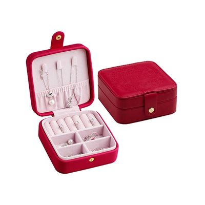 12*12*5.5cm tragbares Reise-Schmuck-Kasten Debossing-Ende mit entfernbaren Teilern