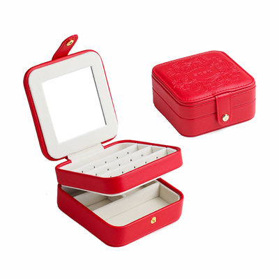 Abnehmbare Fach-tragbarer Reise-Schmuck-Kasten, zwei Schicht-Schmuckkästchen 11.5*11.5*5.7cm