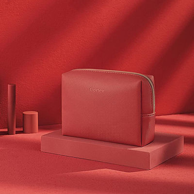 Ledernes Reißverschluss zugemachtes kosmetische Kosmetiktasche-rotes kleines PUs für Alltagsgebrauch