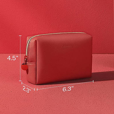 Ledernes Reißverschluss zugemachtes kosmetische Kosmetiktasche-rotes kleines PUs für Alltagsgebrauch