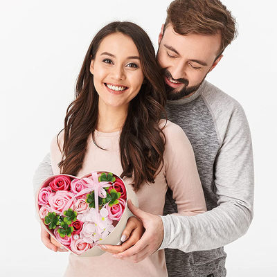 Herz formen CMYK-Blumen-Geschenkbox, Blumenstrauß-Magazin für Valentinstag