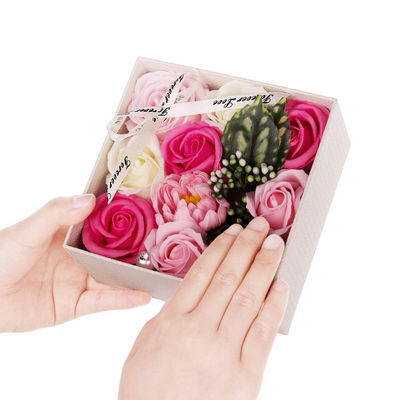 Künstliche Rose Soap Flower Bouquet Boxes 14.5cm*14.5cm*7.5cm für Lehrer
