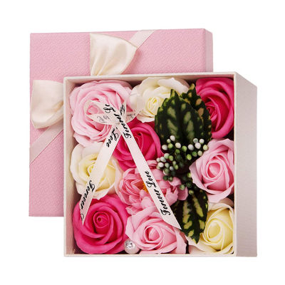Künstliche Rose Soap Flower Bouquet Boxes 14.5cm*14.5cm*7.5cm für Lehrer
