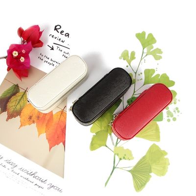 Mini-Reise-Lippenstift-Rechtssache 10*4*3.5cm PUs lederne mit doppelter Reißverschluss-Schließung