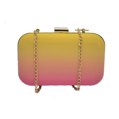 Kundengerechter Metallplatten-Logo Evening Clutch Bag mit entfernbarem Gold Tone Chain