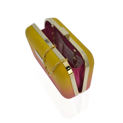 Kundengerechter Metallplatten-Logo Evening Clutch Bag mit entfernbarem Gold Tone Chain