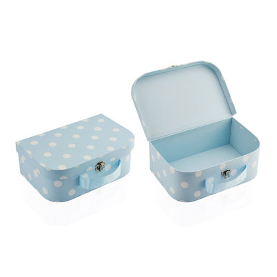 3 Satz-Dot Pattern Cardboard Storage Suitcase-Kasten mit Band-Griff