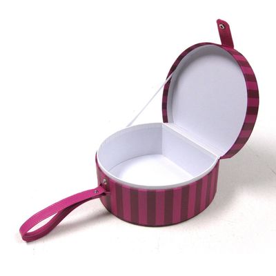 Schnellknopf-Schließungs-Runden-Koffer-Geschenkbox-Spezialpapier-Material